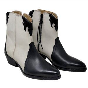 Free People New Frontier Western Boots Arctic Fox Leather Combo